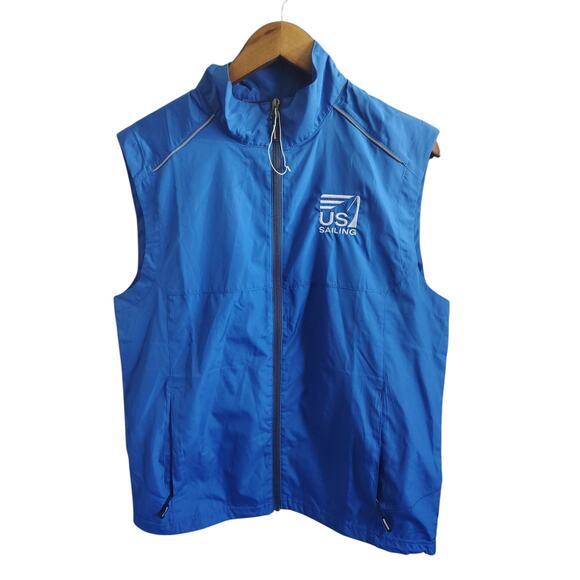 Core365 Windbreaker Vest Logo Royal Blue Mens Size Small - Picture 2 of 5